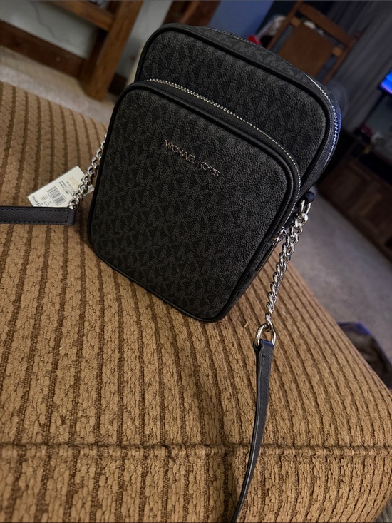 Michael Kors Handbags - Michael Kors Black Signature Monogram Crossbody Pouch